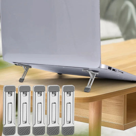 1/2Pcs Mini Invisible Laptop Stand for iPad Mobile Phone Tablet Metal Alloy Folding Bracket Laptop Riser Heat Dissipation Stand