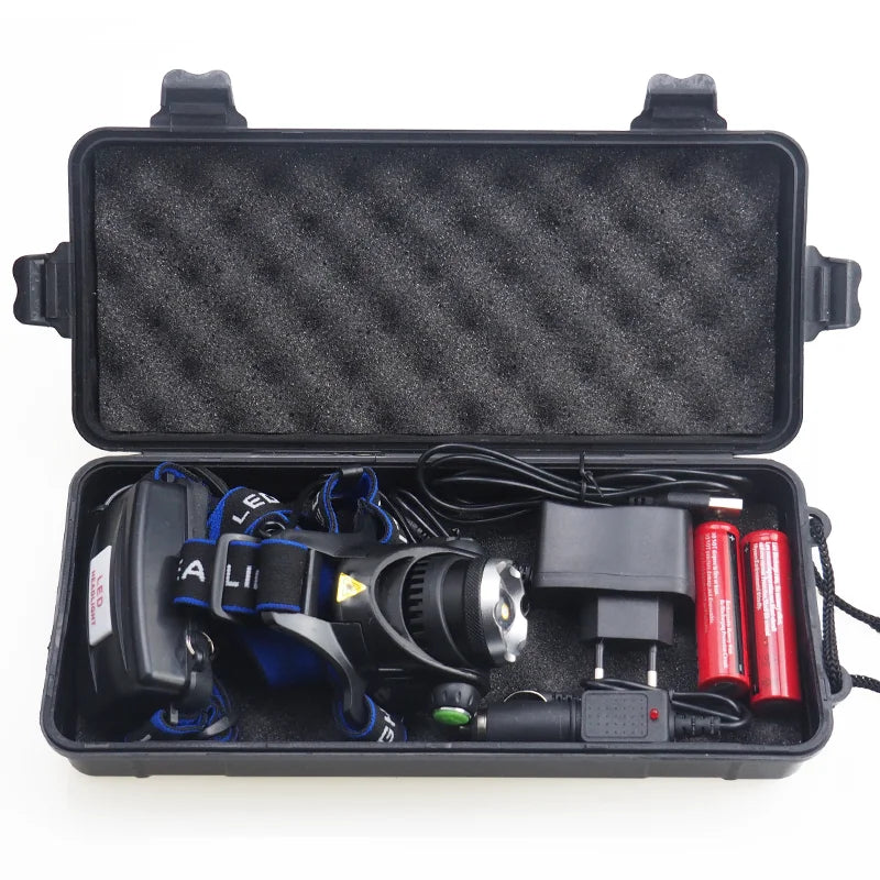Powerful LED Headlamp 18650 DC Rechargeable Headlight Zoomable Head Lamp Waterproof Head Light High Lumens Head Flashlight