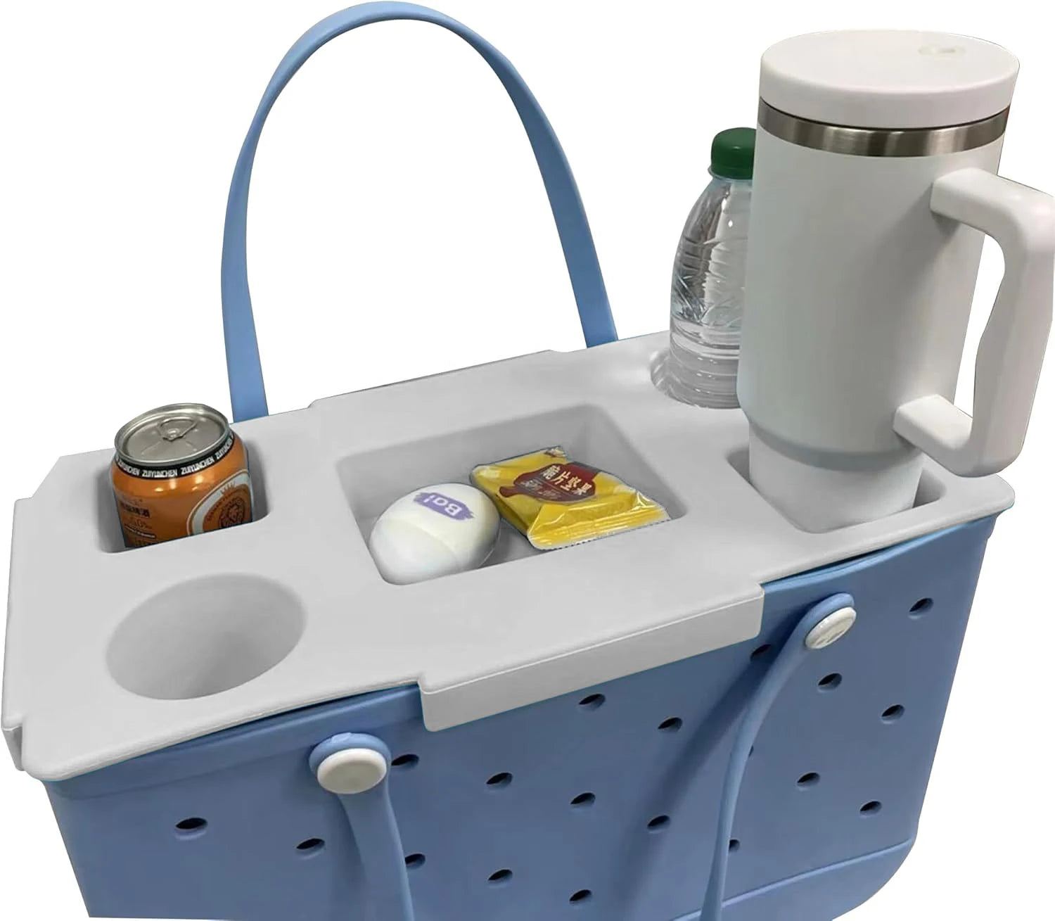 Top Cup Holder Tray Accessories for Boogg Bag X-Large Waterproof EVA & Phone Holder Fit for Stanley Cup -Organizer for Boogg Bag