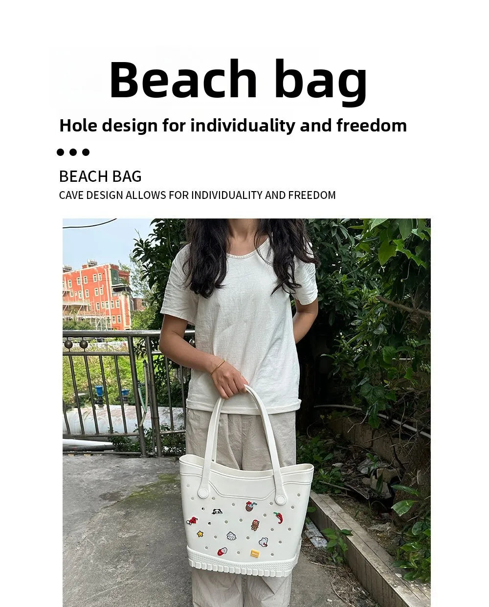 EVA Beach Bag – Waterproof Tote Bag for Women | Bogg Bag Style | Pool & Beach Bag