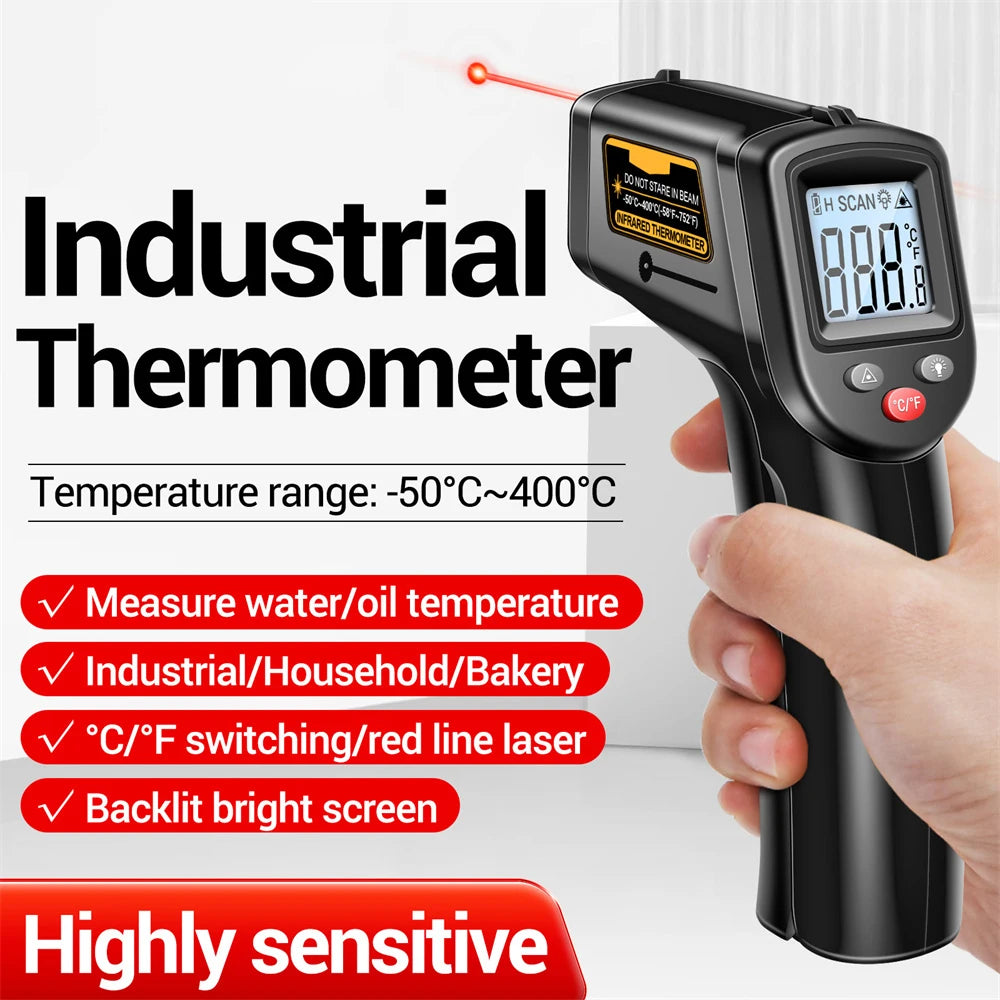 TH104 Infrared Temperature Gun -50~550℃ IR laser Sensor Thermometer Thermal Imager VA Screen Meter Pyrometer Tool