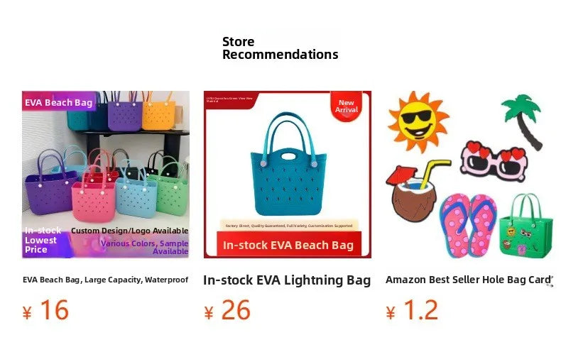 EVA Beach Bag – Waterproof Tote Bag for Women | Bogg Bag Style | Pool & Beach Bag