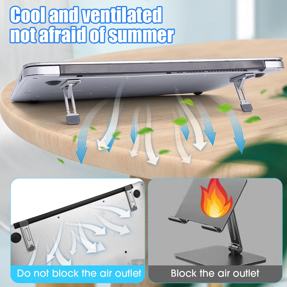 1/2Pcs Mini Invisible Laptop Stand for iPad Mobile Phone Tablet Metal Alloy Folding Bracket  Laptop Riser Heat Dissipation Stand