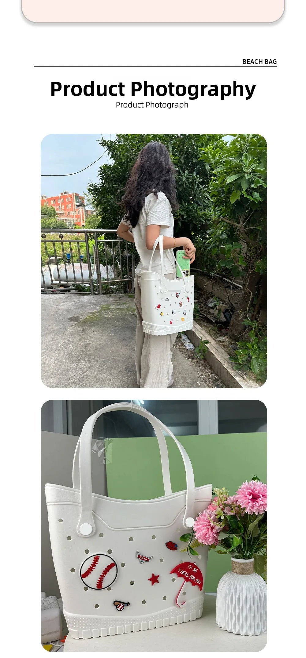 EVA Beach Bag – Waterproof Tote Bag for Women | Bogg Bag Style | Pool & Beach Bag