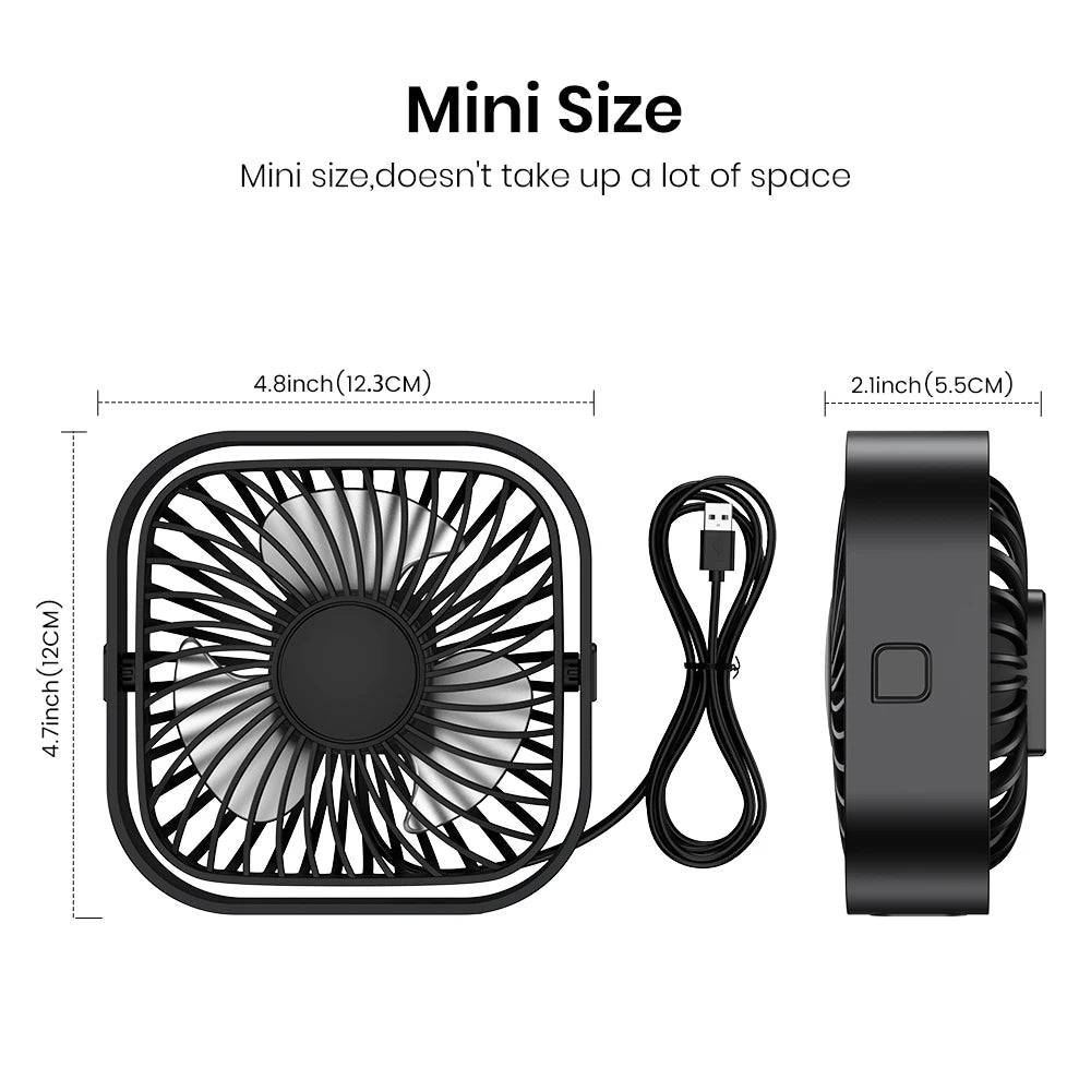 TOPK USB Portable Mini Fan,Desk Personal Electric Fan Table ,Standing Fans for Room,3 Speed Wind 360°Rotatable for Camping Quie