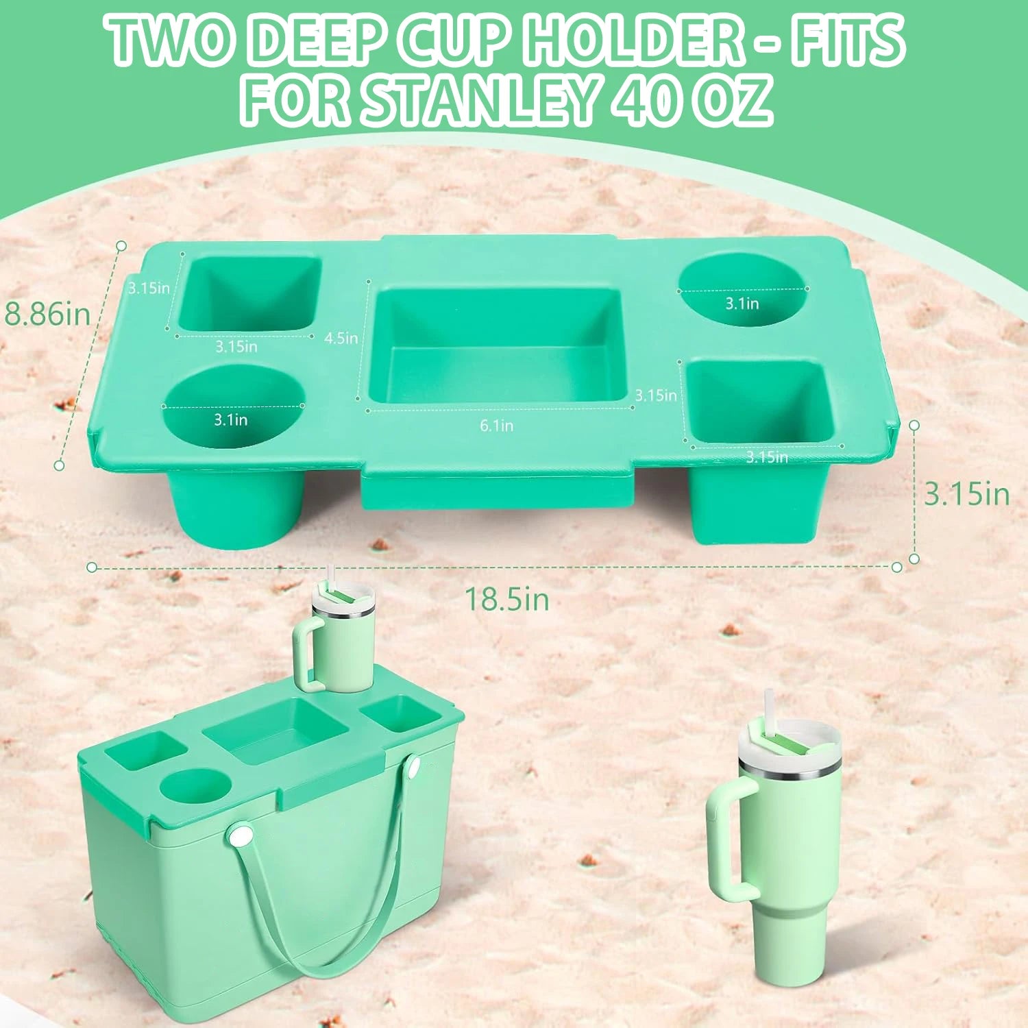 Top Cup Holder Tray Accessories for Boogg Bag X-Large Waterproof EVA & Phone Holder Fit for Stanley Cup -Organizer for Boogg Bag